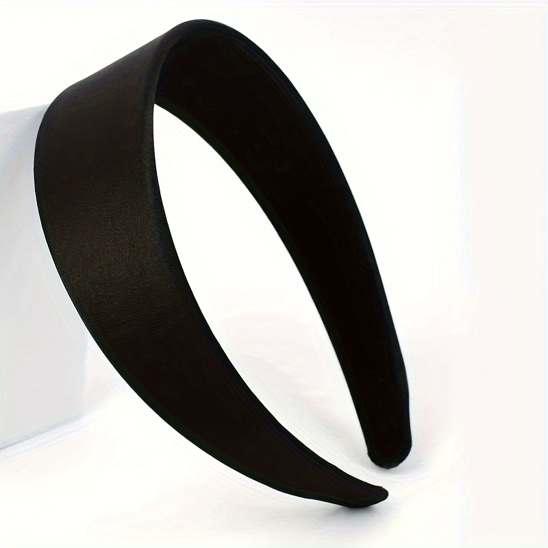 

1pcs Elegant Simple Black Full-wrap Fabric Plastic Headband For Women, Stylish Hair Accessory For Everyday Wear