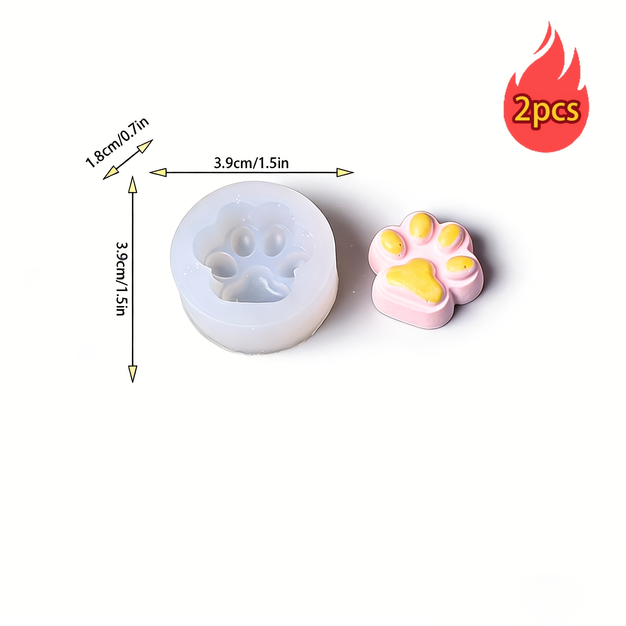 TEMU Lot de 2 mini moules de pour résine, , fabrication de bougies - Démoule en silicone réutilisable pour loisirs créatifs avec de patte irrégulière