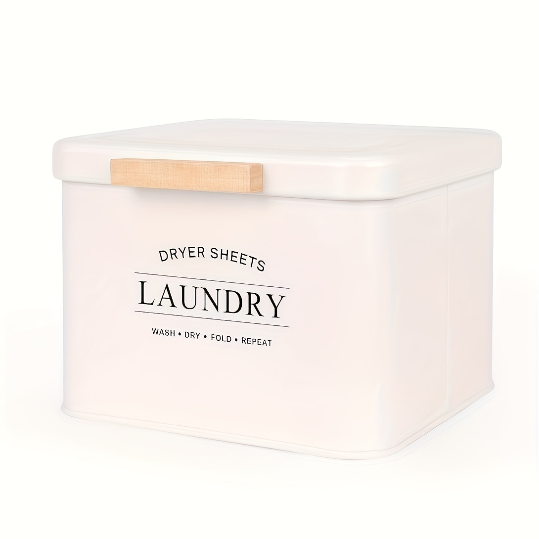 1pc Metal , Farmhouse Laundry Pod Holder And Dispenser Container, Metal Farmhouse Drying Board Container, For Laundry Room Organization And Storage For