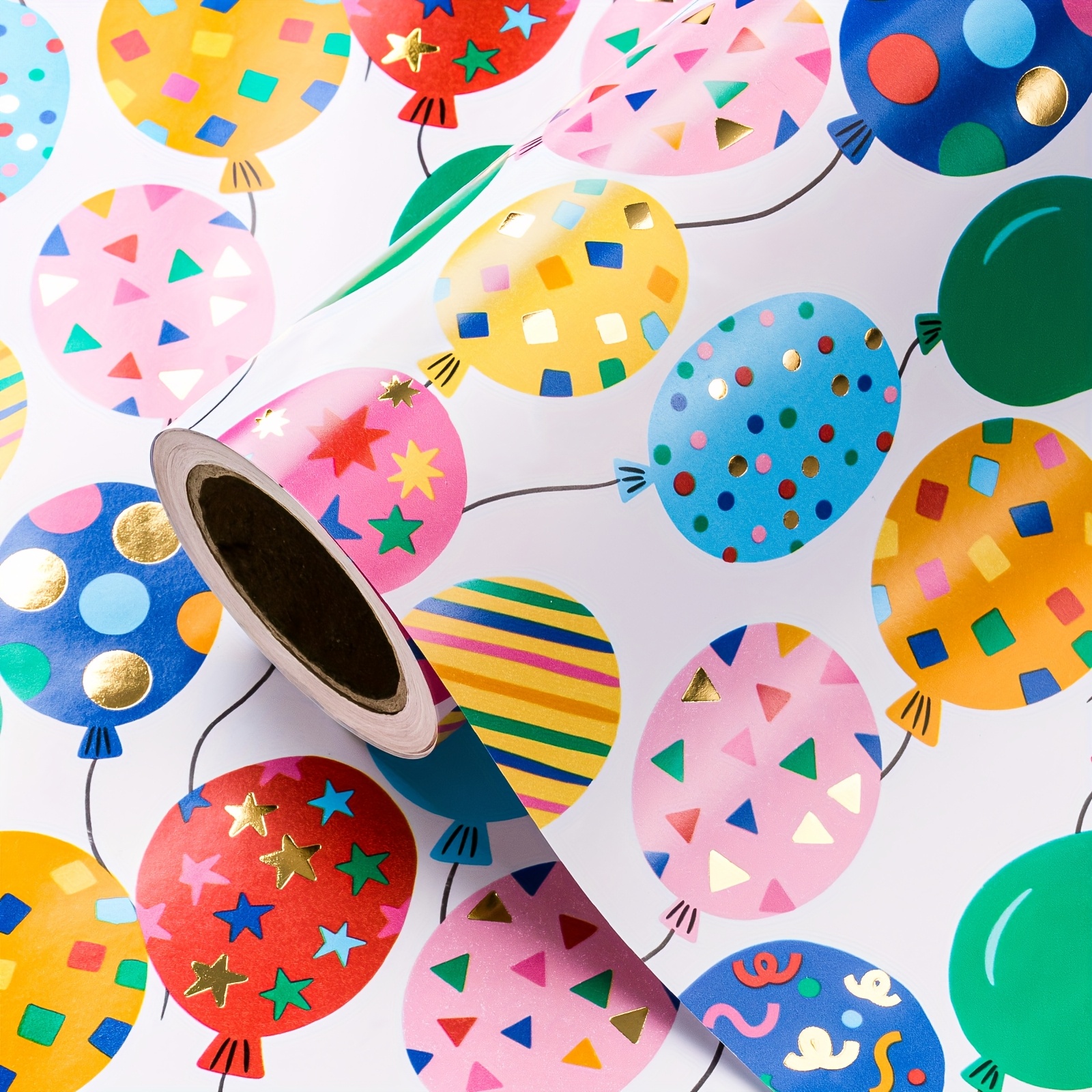 Image of 1 Roll Birthday Wrapping Paper | Colorful For Birthdays, Parties & Gifts - 43cm X 500cm (17" X 16.4')