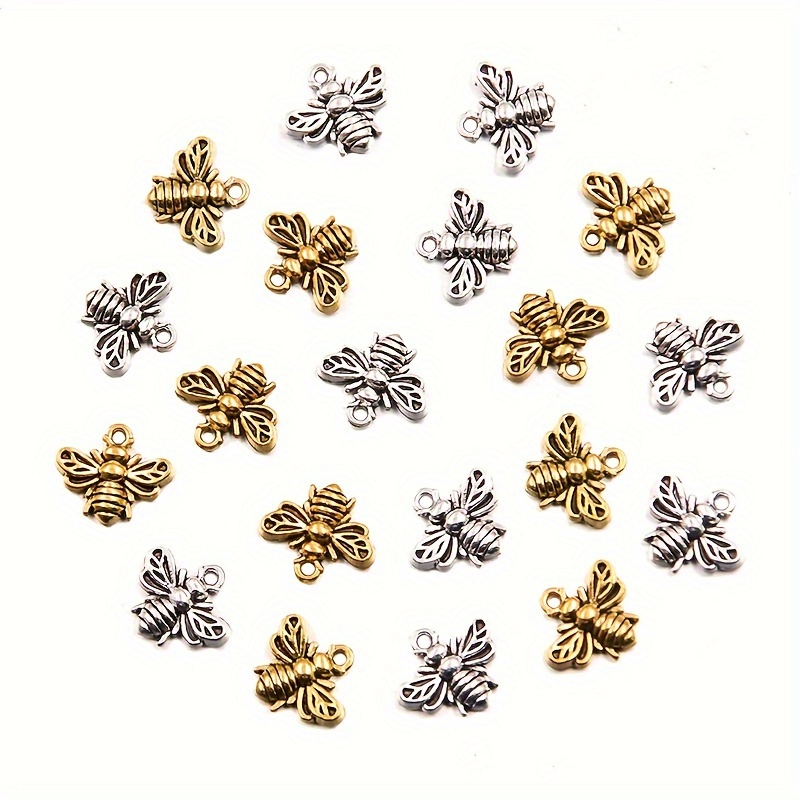 

30pcs Bee - Alloy Pendants For Making, Fashionable Handcraft Accessories