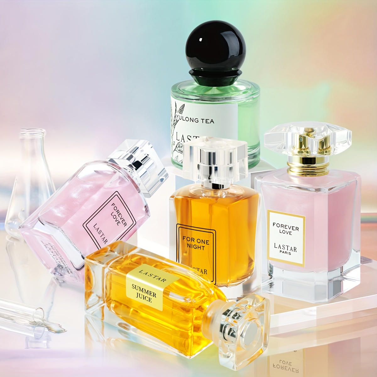 Image of [women's Perfume Set]five Bottles Of Different Styles Perfume, Including Floral, Fruity, , Patchouli Rose, Women's Eau De Toilette, A , Gift For Girlfriend Or Wife, Mother's Day Gift, Total