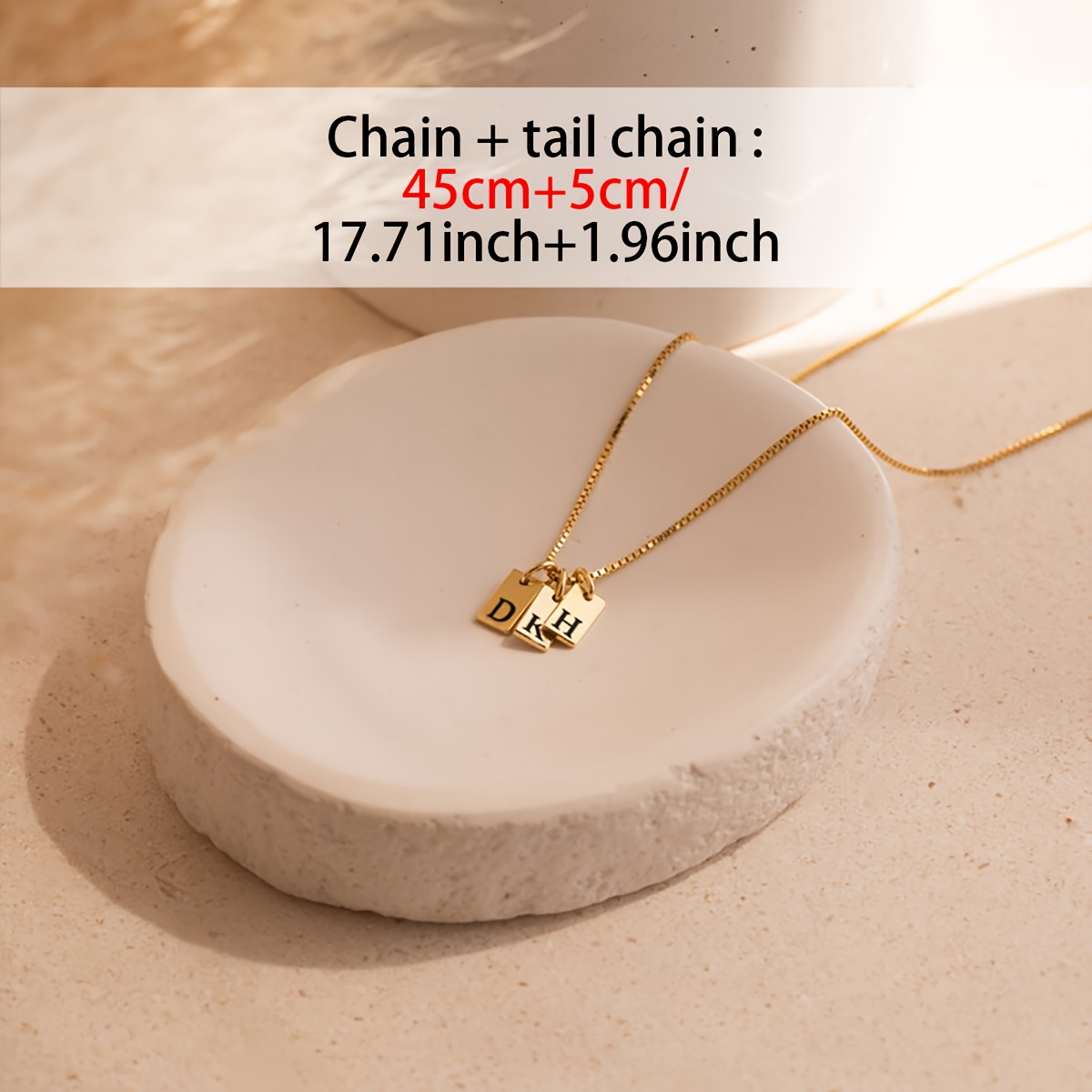 Women's Exquisite Initial Tag Necklace in Stainless Steel
