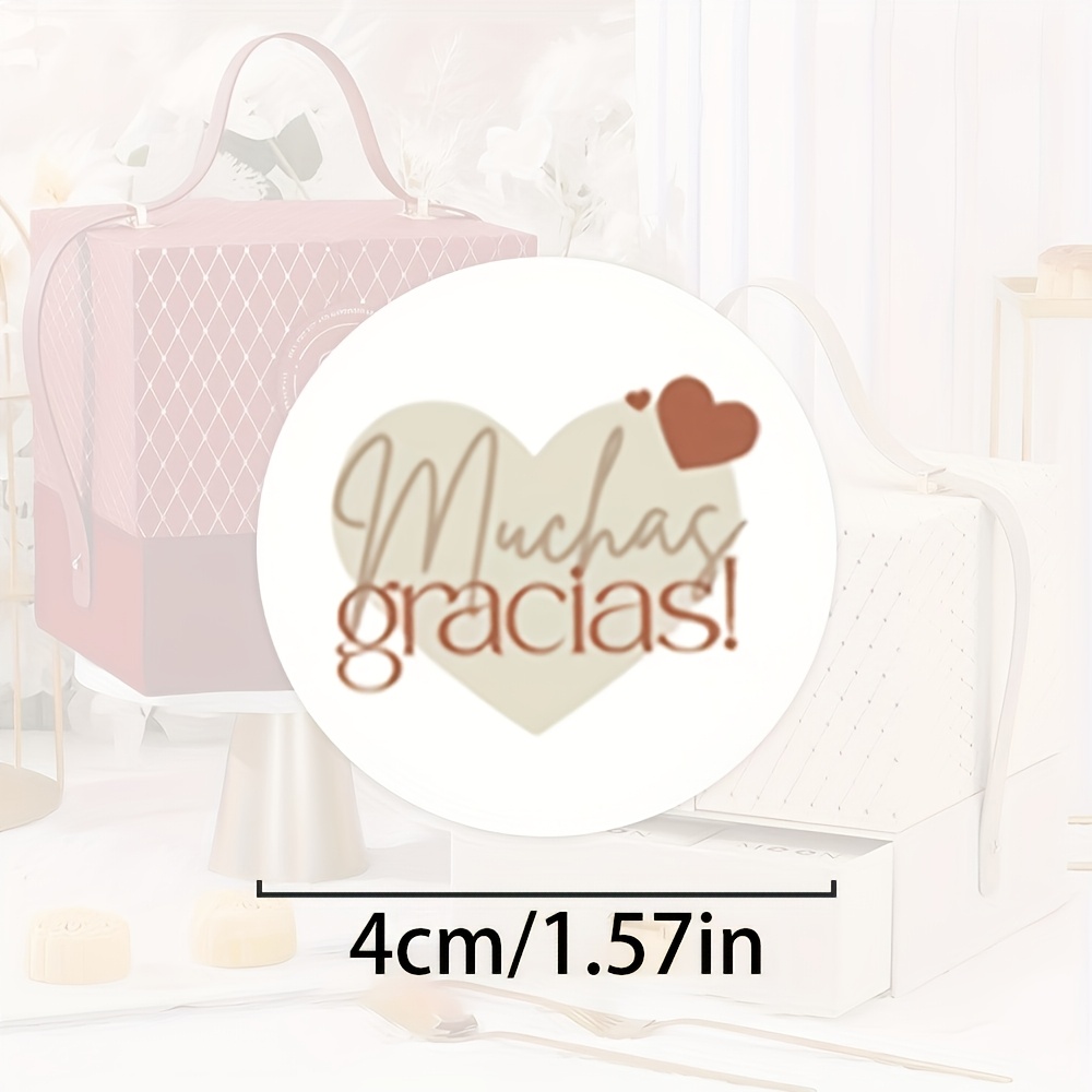 TEMU 96 pegatinas de agradecimiento en español - Forma de - Etiquetas de agradecimiento - Adecuadas para regalos de y embalaje - Expresan