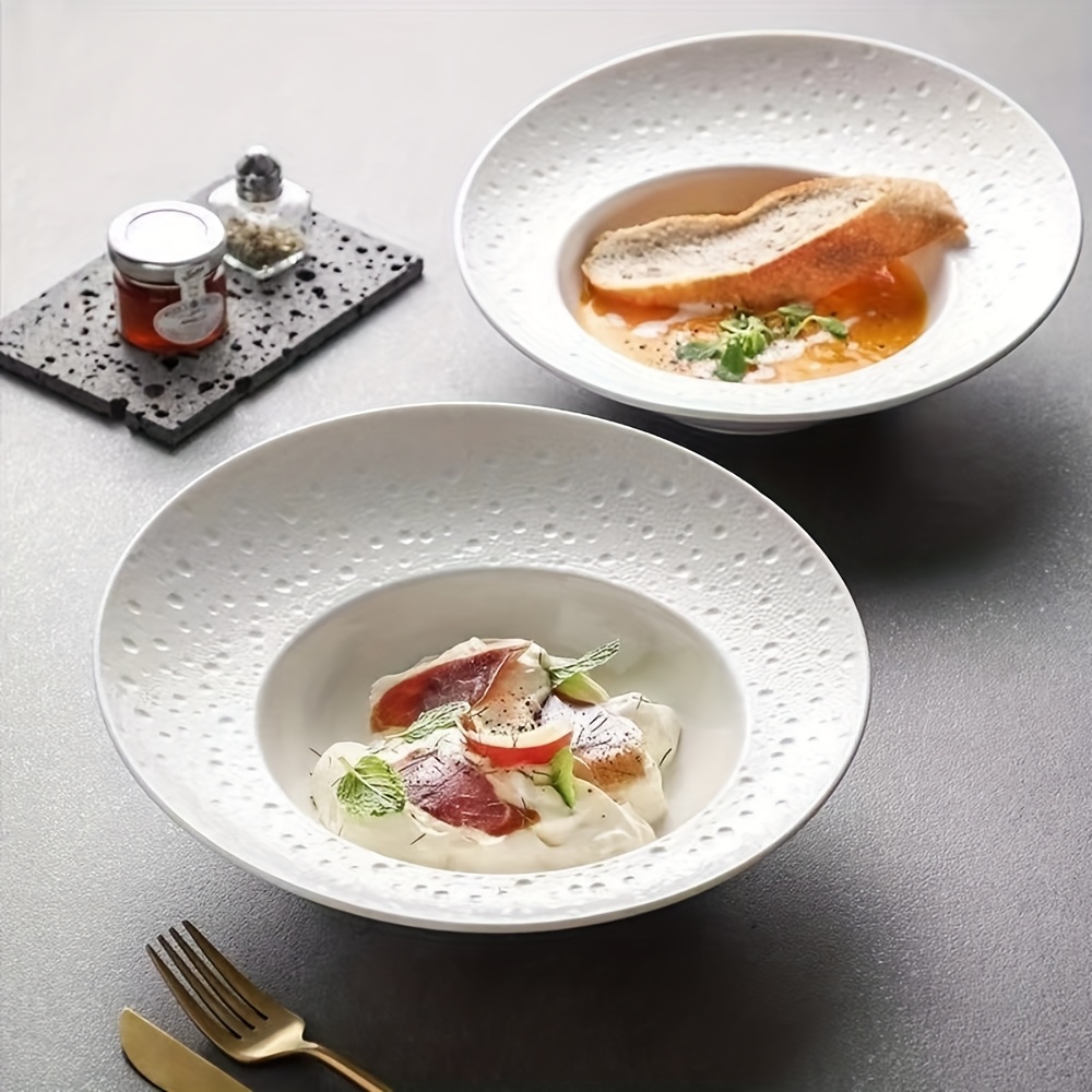 Ceramic Deep Dish with a Star Design, Versatile Straw Hat Bowl, Salad And Pasta Plates, Imaginative Dinnerware Featuring Meteor And Planet Patterns, French-Style Soup Bowl, And Fruit Salad Bowl