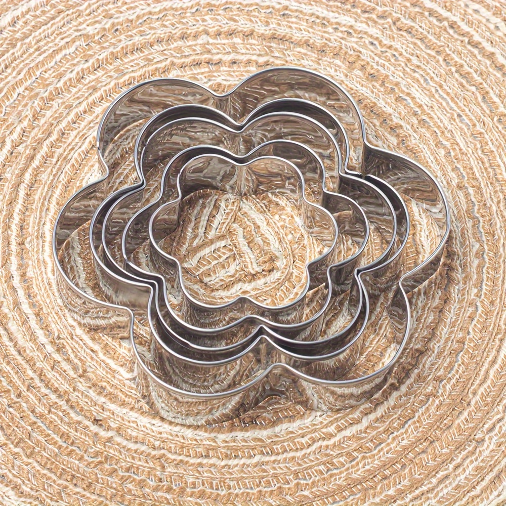 20pcs stainless steel cookie mold stainless steel baking mold five pointed star heart flower circle tiramisu cake mousse ring kitchen baking diy kitchen baking mold Product details 6