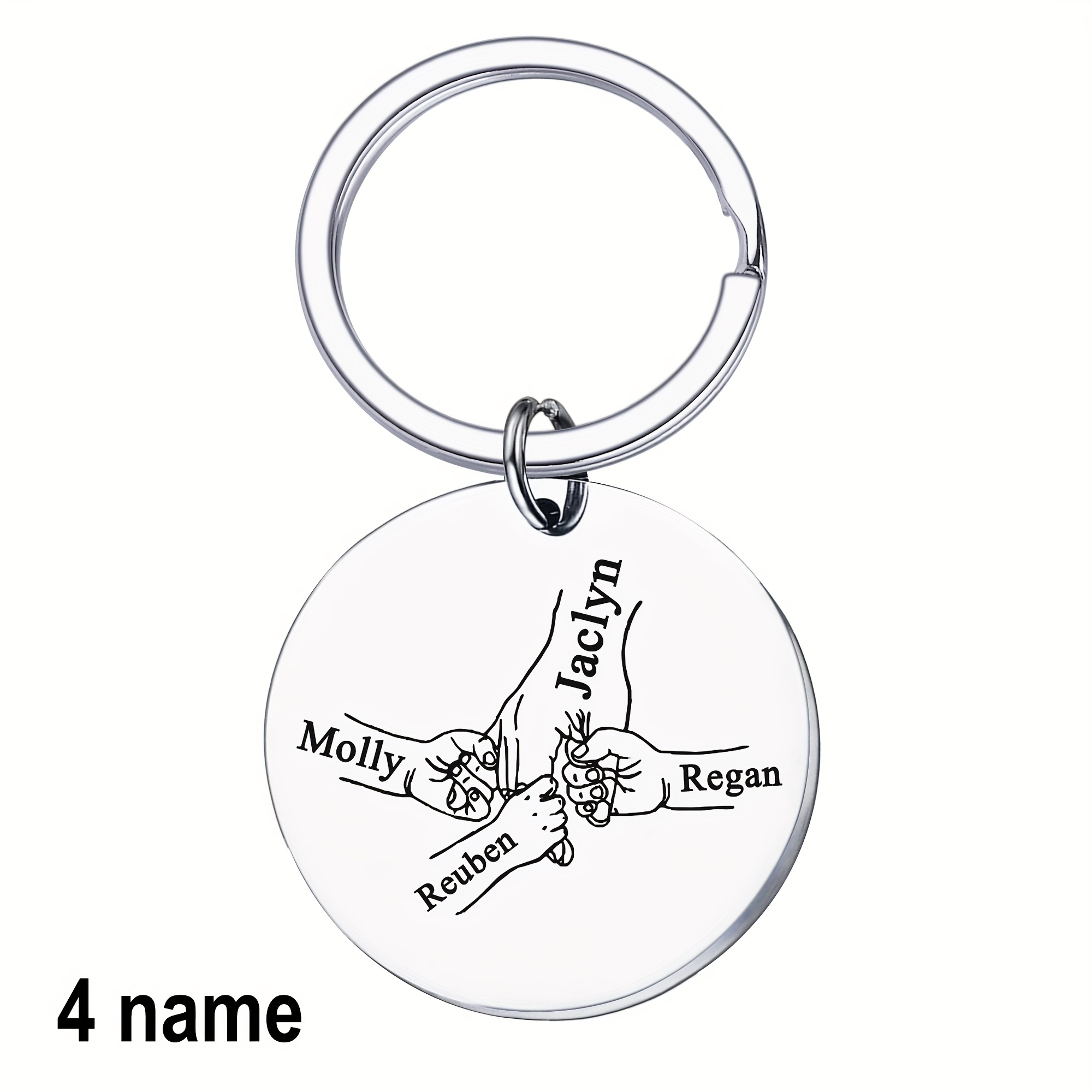 TEMU 1pc Molanxuan Personalized Stainless Steel Keychain – Custom Name Engraved Love Gift For , Mother’s Day, Or Special Occasions – Simple & Elegant