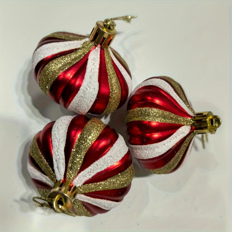 3pcs Christmas Decoration Onion Christmas Tree Ornament Hanging Decor Christmas Ball