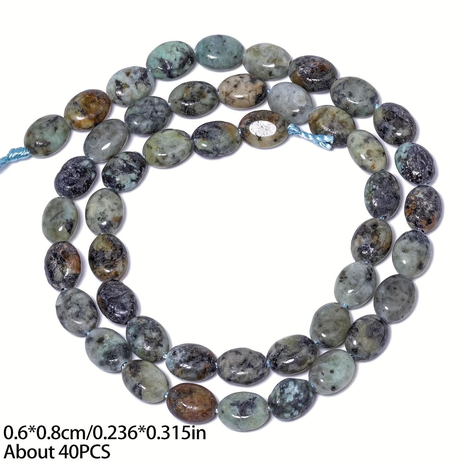 6x8mm Natural Egg Shape Stone Beads for DIY Jewelry Making