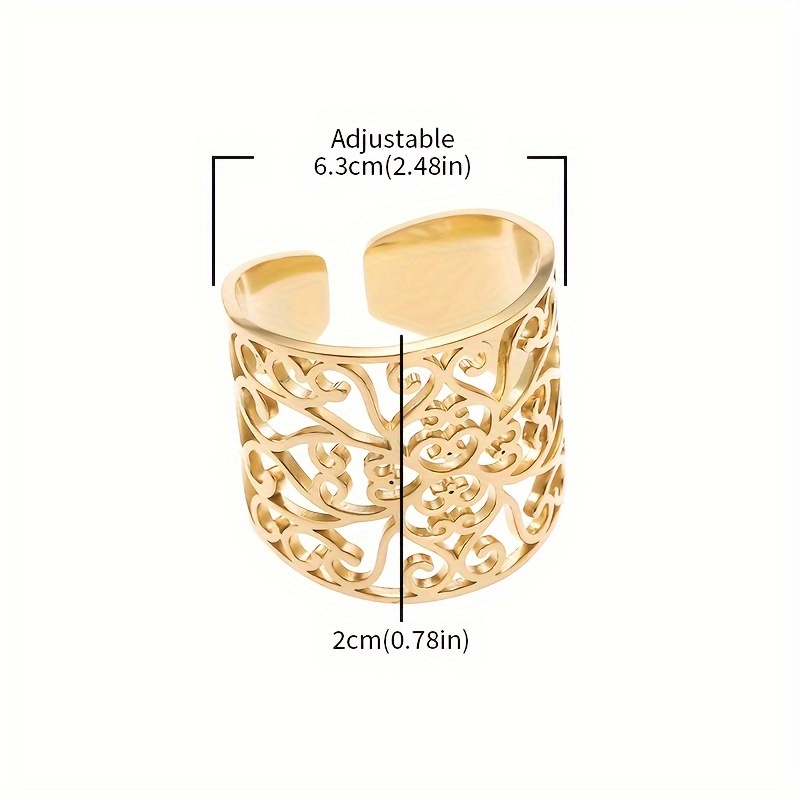 Women's Heart Flower Stainless Steel Ring
