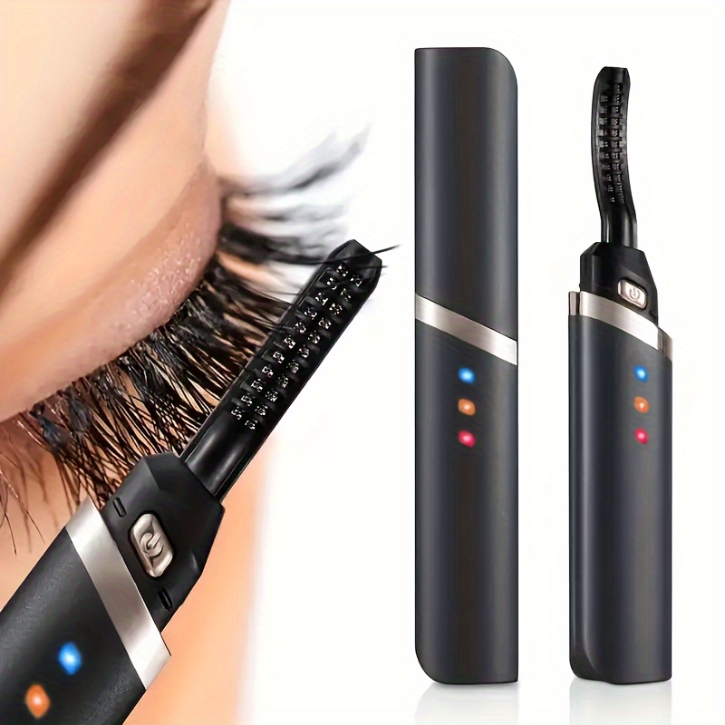

Electric Heated Eyelash Curler, Portable Usb Charging, Quick Natural Curling, Long-lasting Lash Styling, Home Use With Curved Brush Head