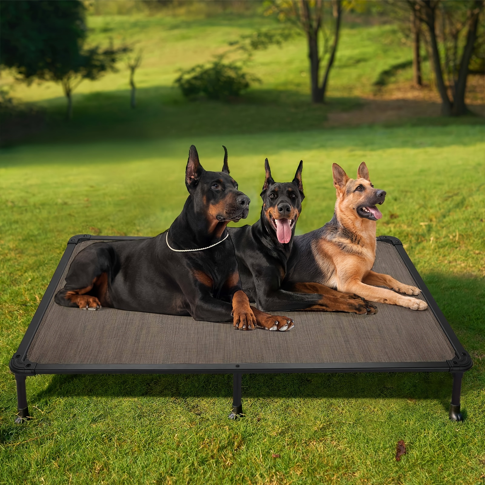 

Veehoo Chew Proof Elevated Dog Bed - Cooling Raised Pet Cot - Rustless Aluminum Frame And Durable Textilene Mesh, Unique Designed No-slip Feet For Indoor Or Outdoor Use