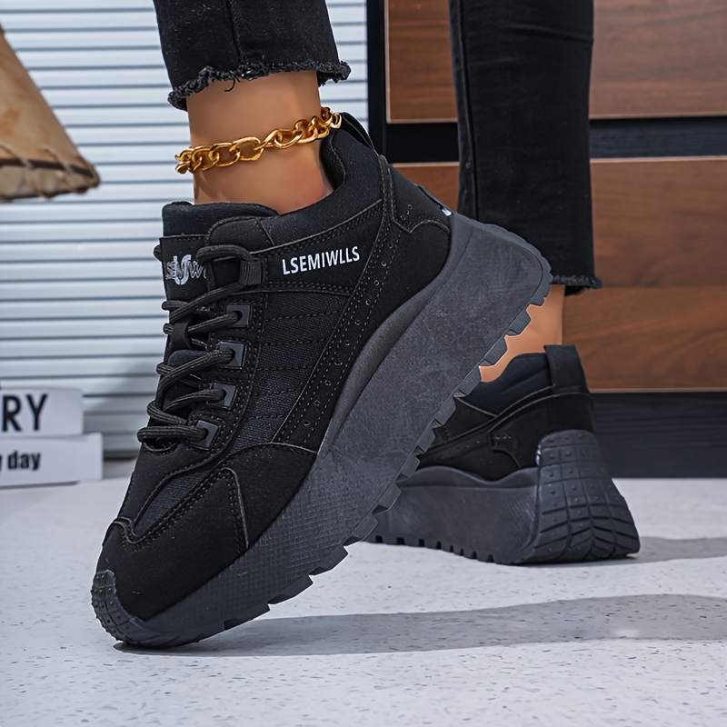 TEMU Outdoor Sports Style Hiking Shoes, Non-slip Design, Breathable, Lightweight, Thick-soled, Height-increasing And Figure-flattering, Casual Sports