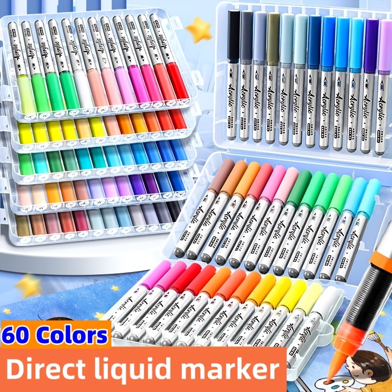 

12/24/36-color Straight-liquid Marker Soft Head For Hand- Illustrations, Sketches, Designs, , Comics, Journals, And Drawing, Wood, Stone, Metal, Marker