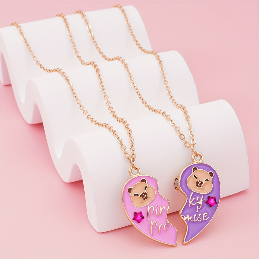 E-shop 2 Stk. BFF Capibara Niedliche Liebe Stern Anhänger Modeketten für Teenager - Beste Freundin & Freundin Sets. Perfekte Geschenke für Festival,