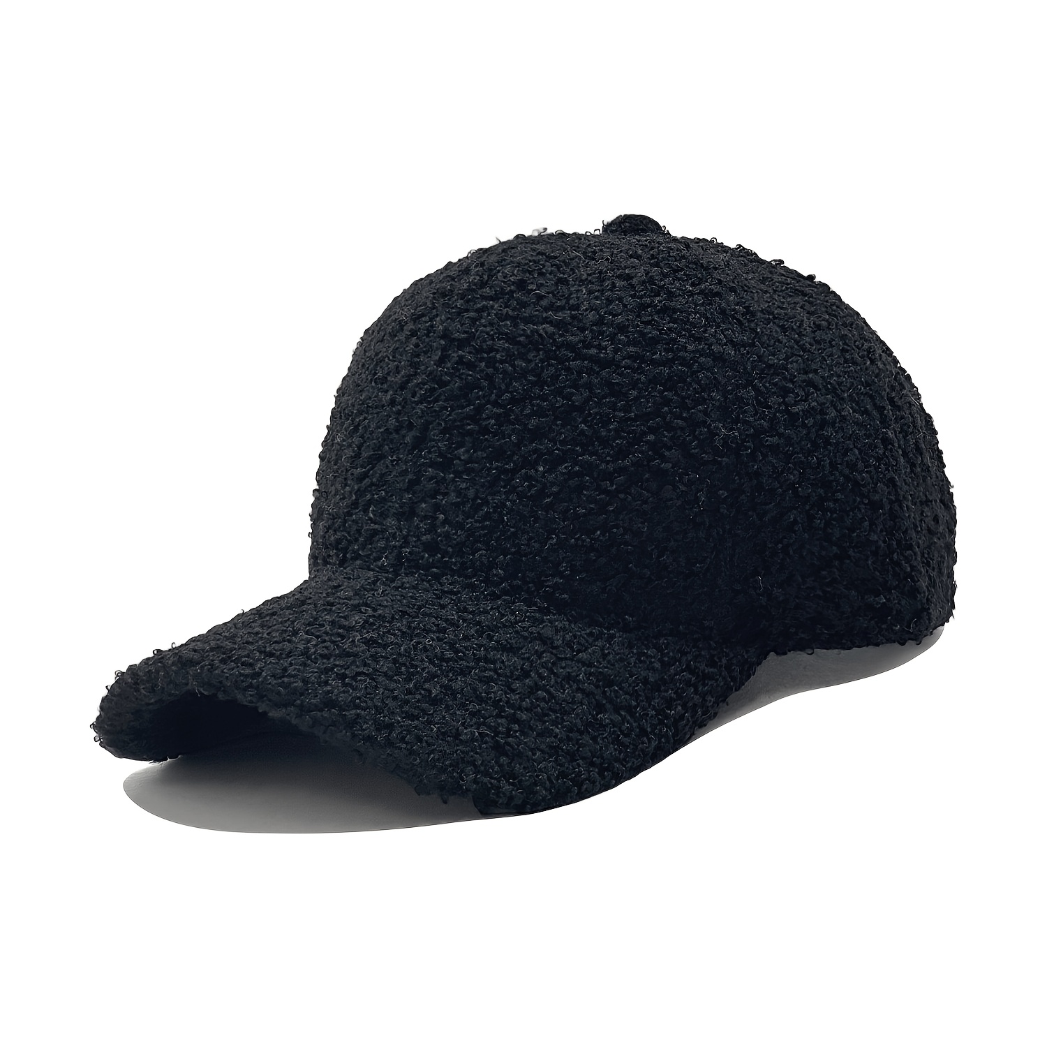 TEMU Autumn/winter Curly Baseball Cap, Warm And Stylish Duckbill Cap, Teddy Bear Plush Baseball Cap