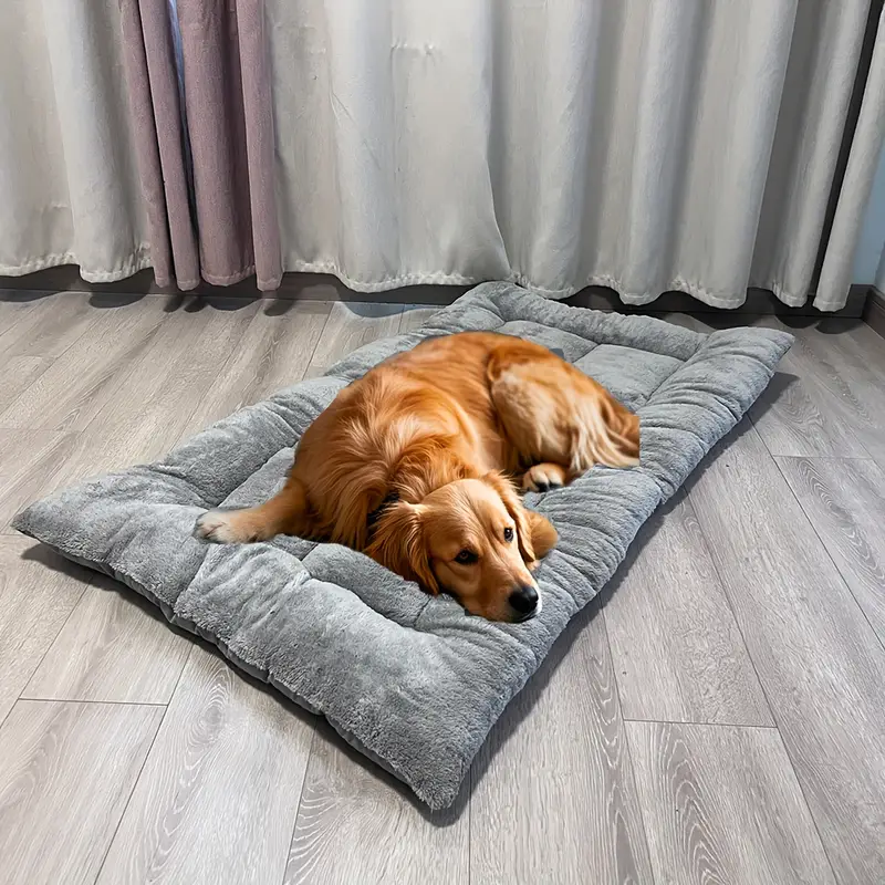 1pc extra large plush dog bed mat ultra soft polyester pet sofa with checkered pattern thickened fiber filling for ideal for small medium and large dogs Product details 1