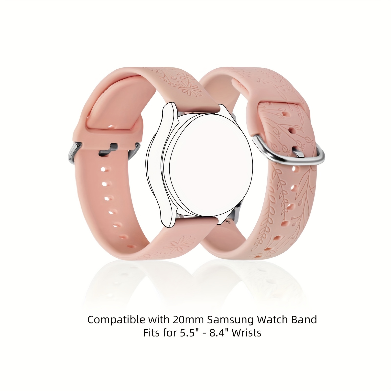 floral engraved silicone band charms 4 - Temu display picture 1