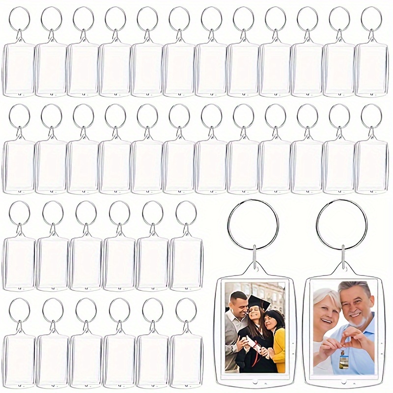 

50 Pcs Keychains - For Day, Father's Day, Or Any Occasion - Rectangle, Blank , Suitable For 1.8 X 1.3 Photos