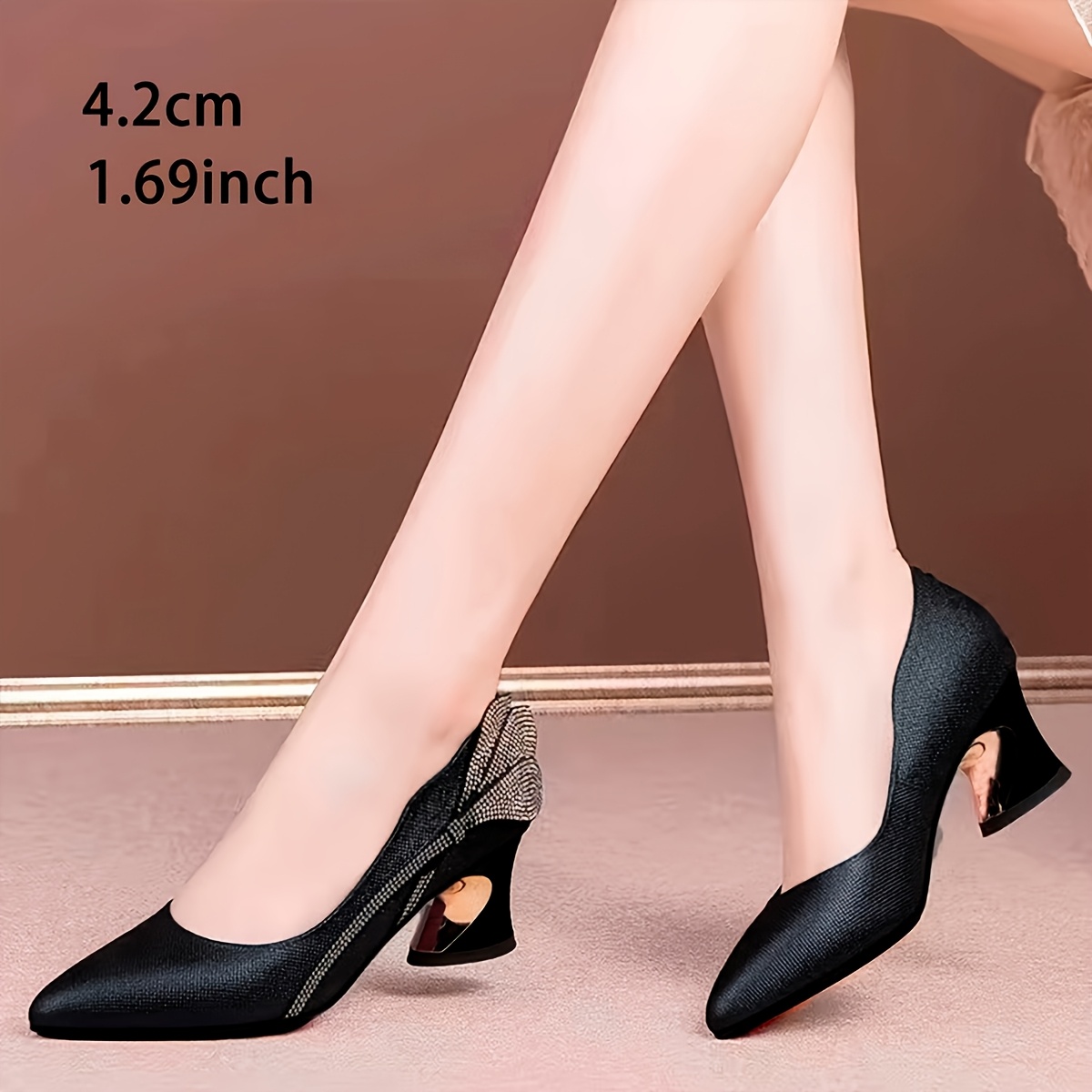 Wine Red Pointed High Heels for Professional Women
