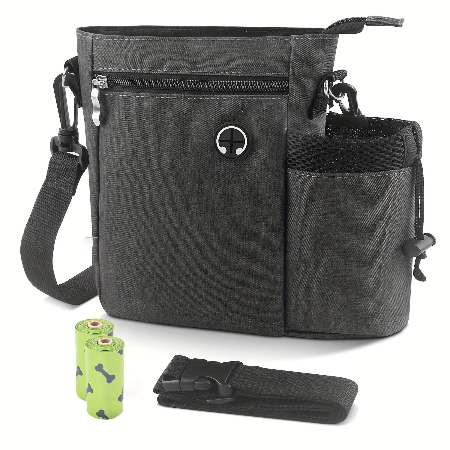 Image of Includes 2 Rolls Of Dog Waste Bags, A Dog Training Pouch With A Water Bottle Holder, And A Dog Treat Bag Featuring Adjustable Waist And Shoulder Straps For Use