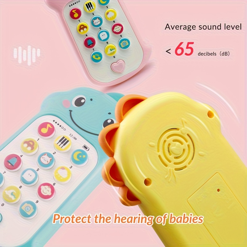 1pc Dinosaur Music Phone Toy with Light And Sound, Baby Early Education Toy, Halloween Christmas Kids Gift, Random Color Shipped