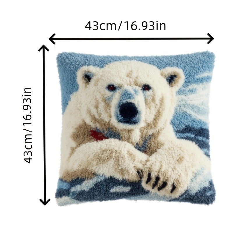 Latch Hook Pillow Kit with Black Horse Pre-Printed Cover, DIY Craft Set