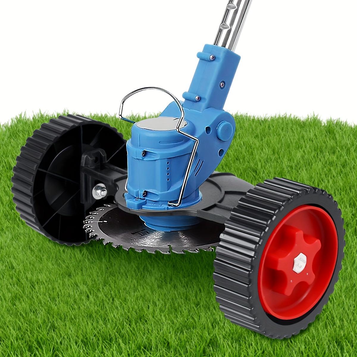 

1pc Manual Lawn Mower Training Wheel - Adjustable Support Wheel, Flexible Removable, Head Replacement Accessory For Gas, Electric Brush Cutters & Trimmers