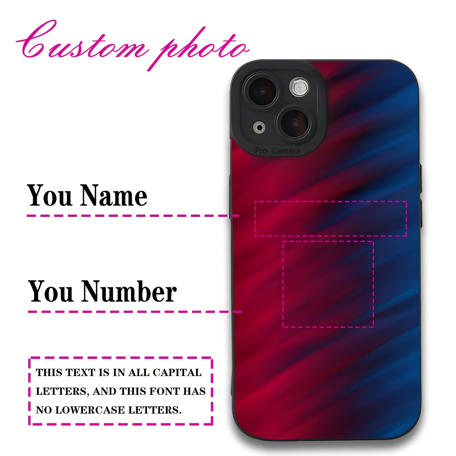 TEMU Phone Case - Diy Numbers And Names For Football Pattern Uv Printing Phone Cover Angel Eyes Phone Case Matte Phone Shell 360 Degree Full