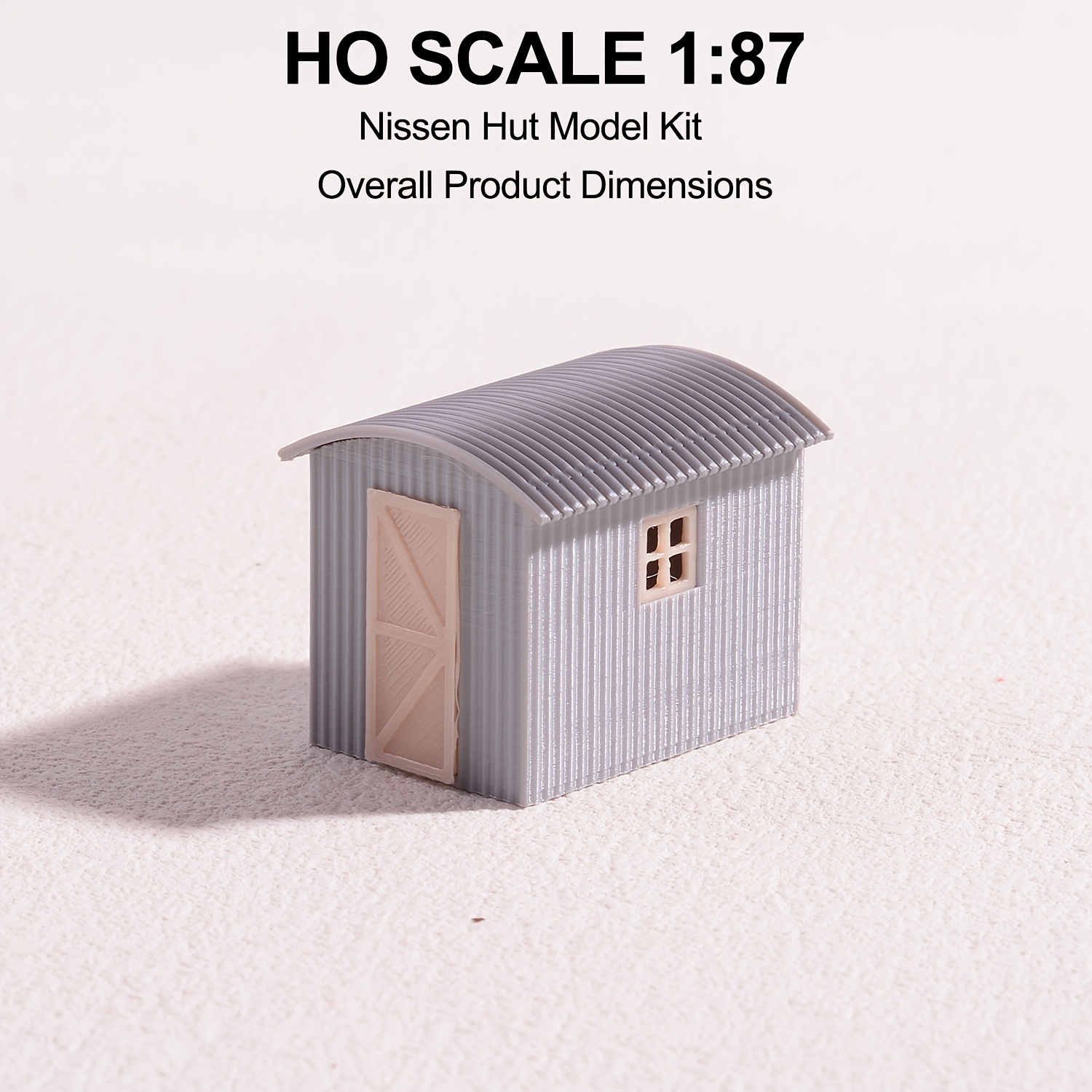 TEMU Kit di caserma Nissen in HO 1:87, miniatura stampata in 3D di capannone in acciaio ondulato, di costruzione con aggiunte per diorama di in