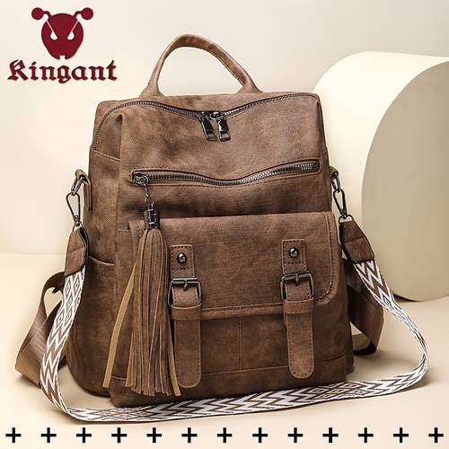 womens anti theft vintage tassel backpack lightweight daily bag multi compartment large capacity travel backpack suitable for travel vacations business trips daily commuting shopping office dating hiking training work nurses