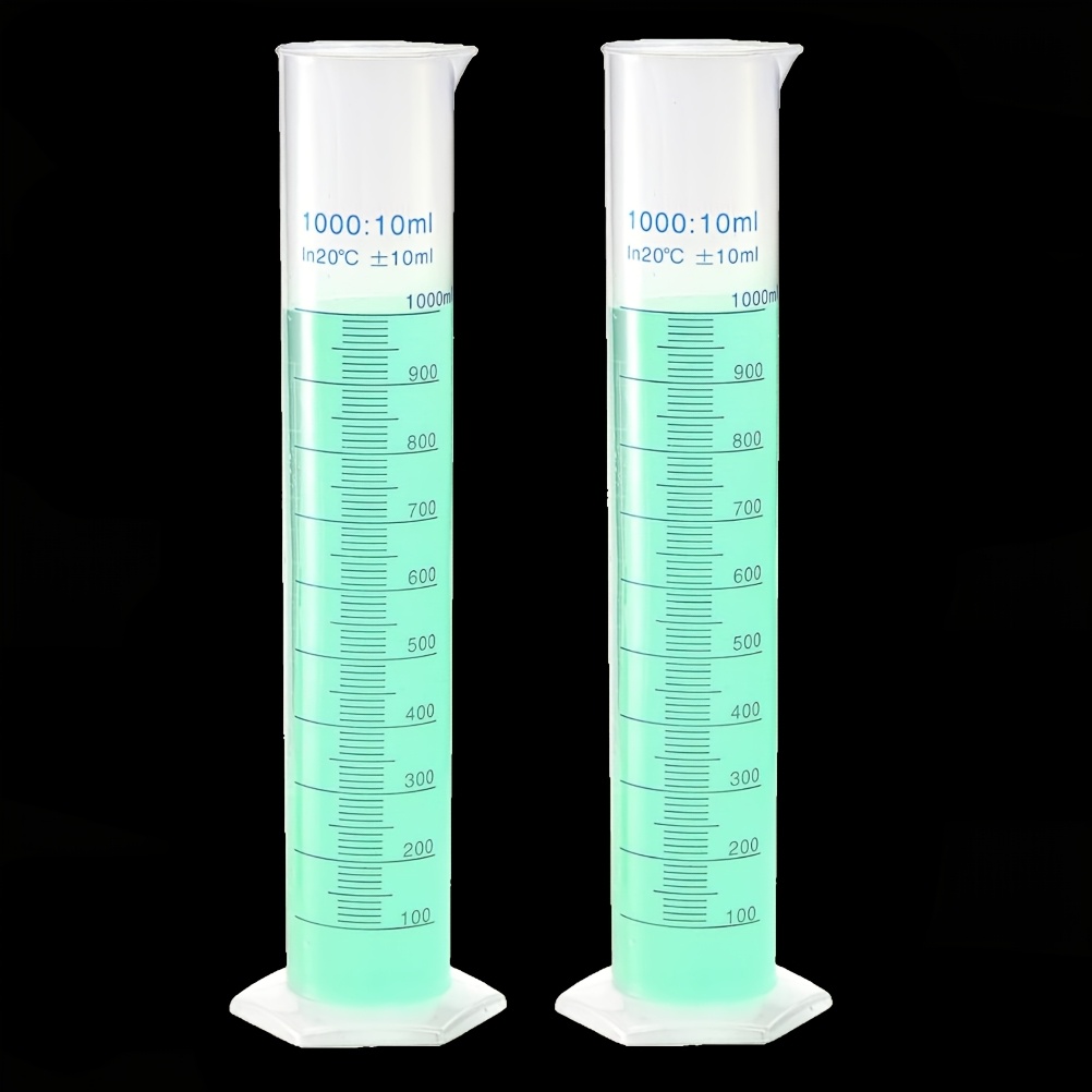 1000ml Plastic Liquid Graduated Cylinder (1pc) Measuring Double-Sided  Marking Laboratory Graduated Cylinder Transparent Scientific Graduated  Cylinder for Home and School Science Laboratory Supplies, image size:1002x1002
