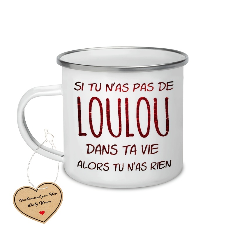 TEMU 1 pièce, Tasse à café en émail , Life, Nothing pour hommes et femmes, Tasse à thé ronde avec , Mug de camping isotherme polyvalent pour