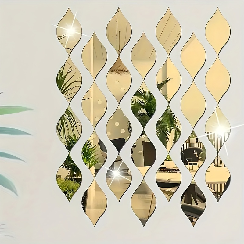 10pcs retro acrylic falling   wall stickers 3d self   oval   tile stickers suitable for living room bathroom home office vertical   glass surface no electricity required details 1