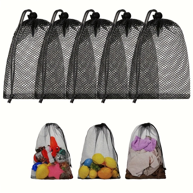 

Nylon Mesh Bag With Drawstring - Shopping, Snacks, Beach & Camping Gear, Travel Laundry Organizer, & Portable