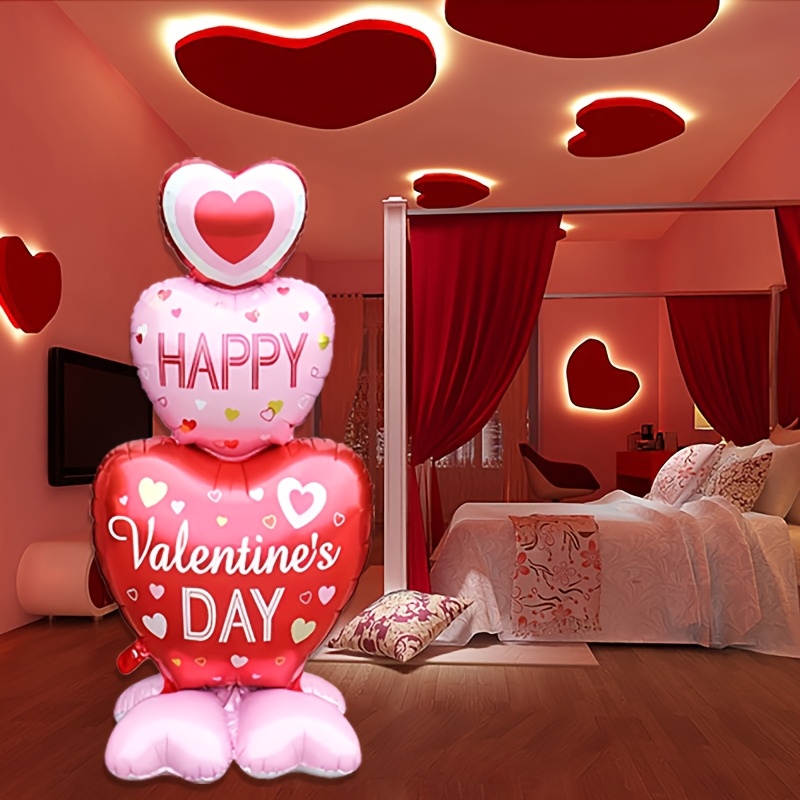 

1/2 Set Of Valentine's Day Aluminum Foil Balloons - 45 Inch Self-sealing, Suitable For Valentine's Day, Weddings, Proposals And Romantic Celebrations For Couples