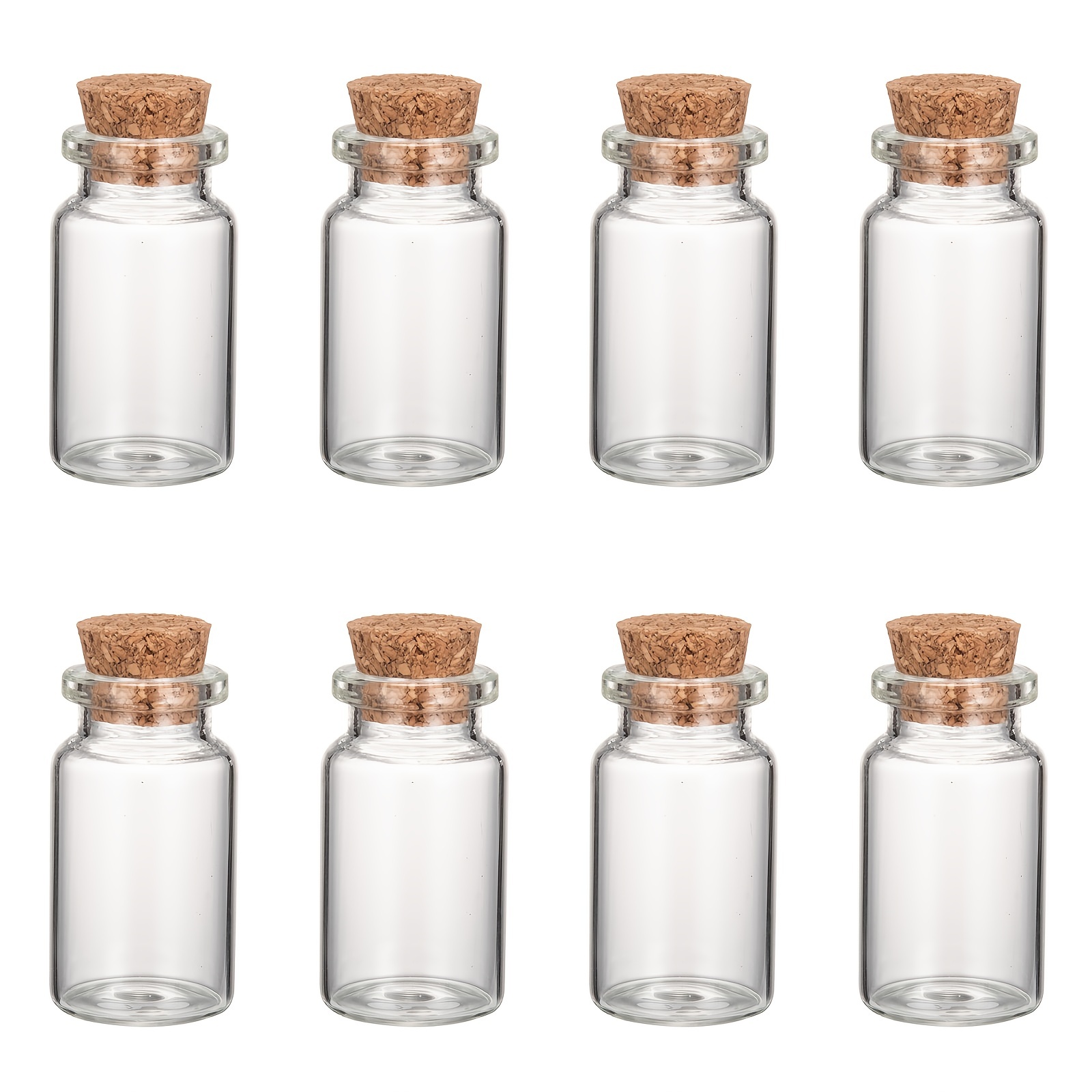 

Lot de 10 Mini Bouteilles en Verre avec Bouchons en Liège, 10ml - Parfaites pour Cadeaux de Mariage, Cadeaux de Fête, Rangement de Bijoux & Loisirs Créatifs, Liège Souple, Bouteilles de Rangement