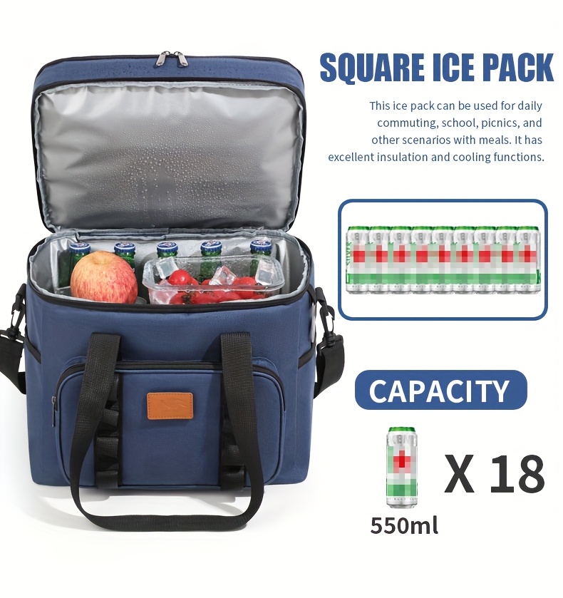 23L Outdoor Fresh-Keeping Ice Pack, Double-Layer Large Capacity Camping Picnic Bag, Portable Travel Insulation Bag, Oxford Fabric, High Quality, Mixed Colors, Perfect for Easter, Women’s Day, Valentine’s Day, Mother’s Day, Independence Day