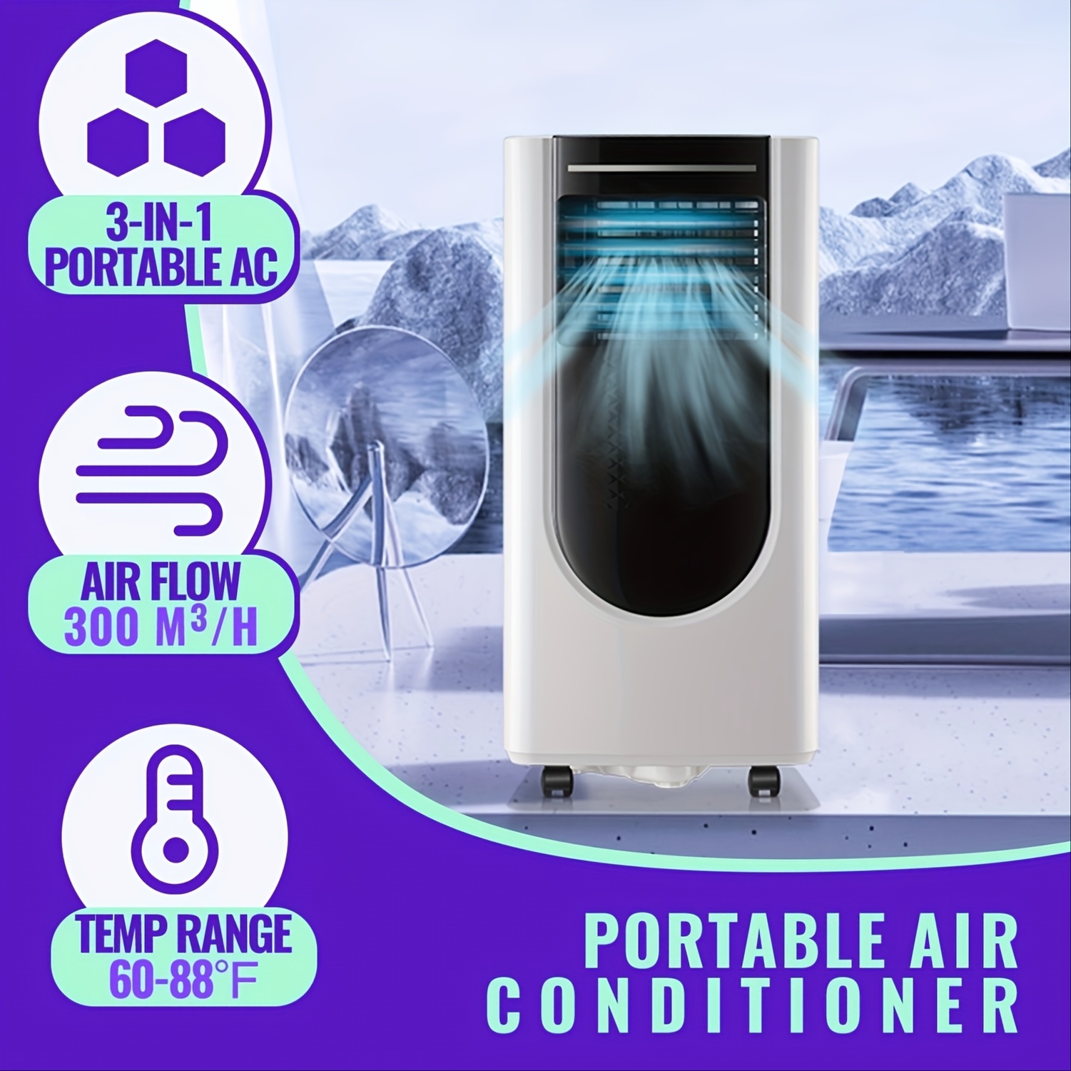 WANAI R 8000 BTU Portable Air Conditioner with Dehumidifier Air... product image 7