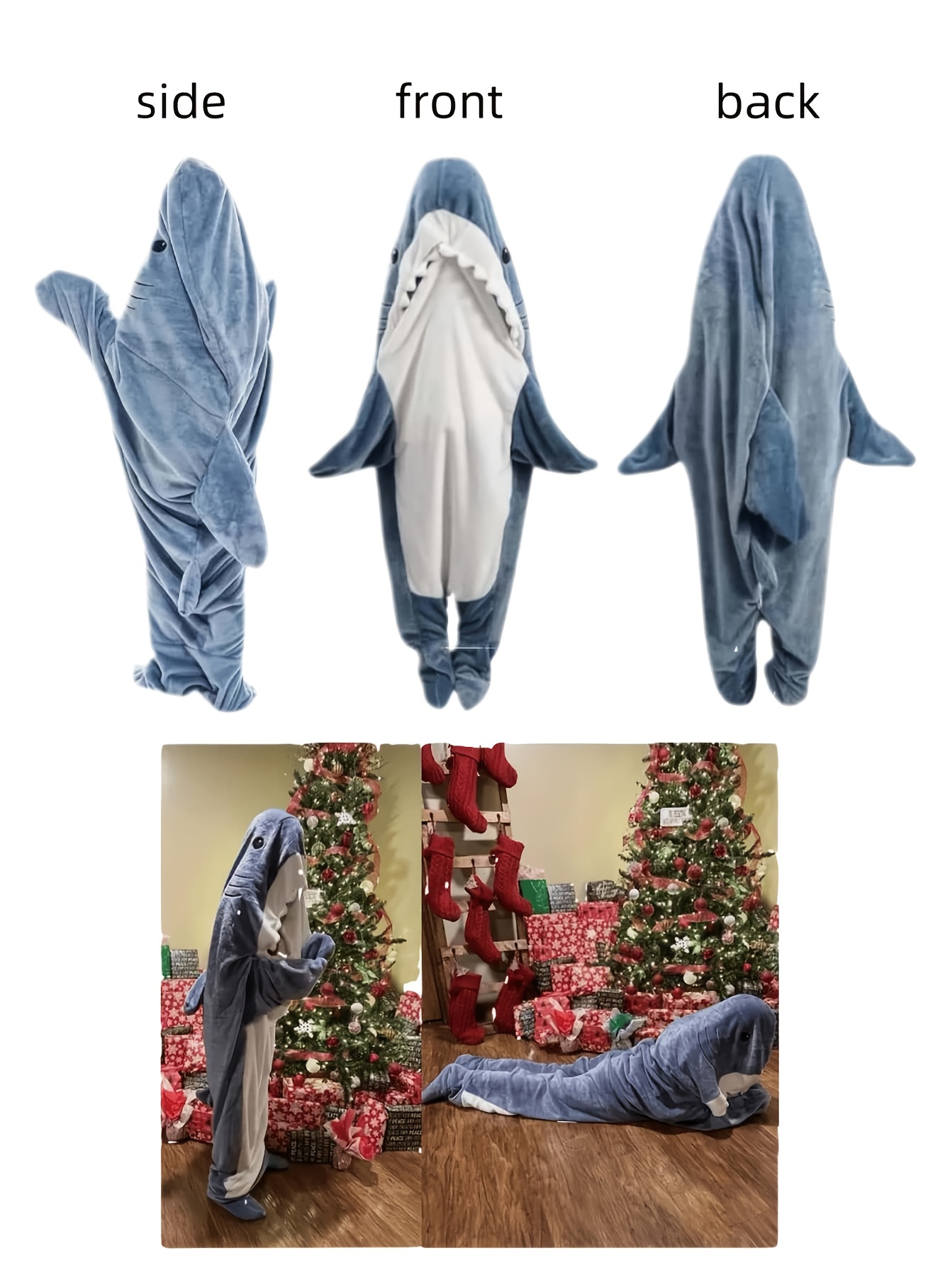 Adult Shark Onesie Costume Shark Blanket Hoodie with Head Hole, Full  Shark Outfit for Halloween, Themed Parties, Photo Booths Cozy