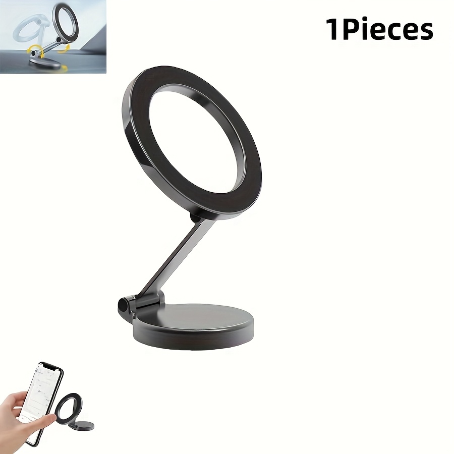 TEMU 360 Degree Rotating Magnetic Car Phone Holder, Foldable Dashboard Holder, Safe And Convenient For Navigation, Compatible With All Phone Models, Non Electric, Battery Free