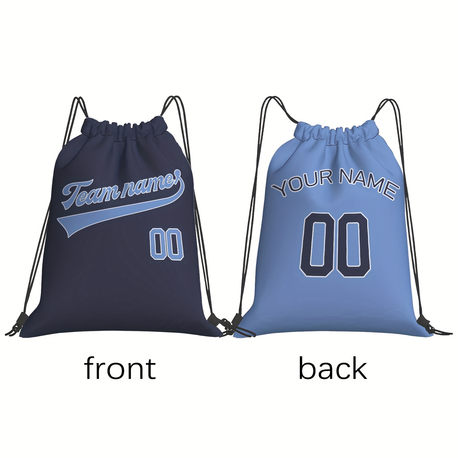TEMU 1pc Customizable Drawstring Backpack - Personalize With Name & Number, Polyester, Options, Ideal For Football Fans & High School Sports