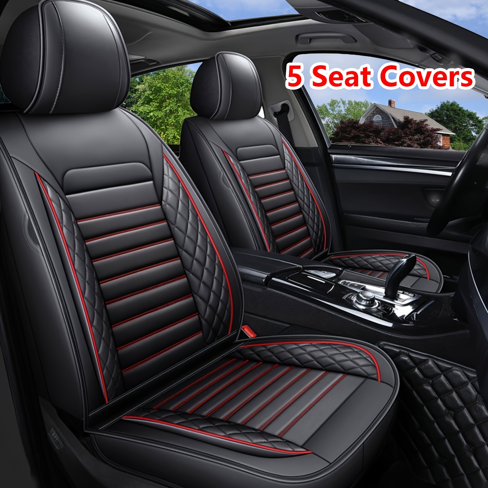 red car seat covers sold on Temu United States