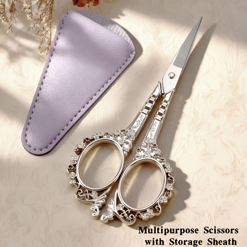 Christmas Embroidery Scissors With Protective Cover, Portable Small Cutting Scissors For Sewing, Crafts, Fabric Trimming, Home And Use