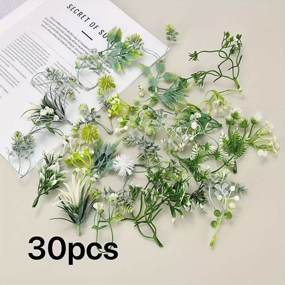 Image of 30/50pcs, Simulation Plants, Random Color And Style. Wedding And Home Decor, Artificial Plant Additions For Wedding Decoration, Suitable For Festival And Home Decorations
