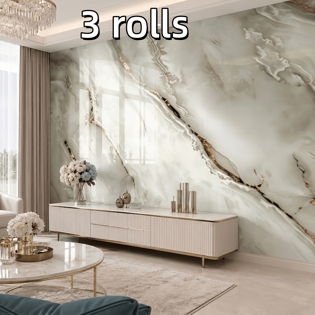 immagine dell'articolo 3 rotoli [larghezza 60cm/lunghezza 2m/] carta da   vinilica autoadesiva impermeabile con texture marmorizzata   retrò, facile da  , facile da pulire, adatta per   pareti  , cucina e soggiorno,   di armadi e mobili