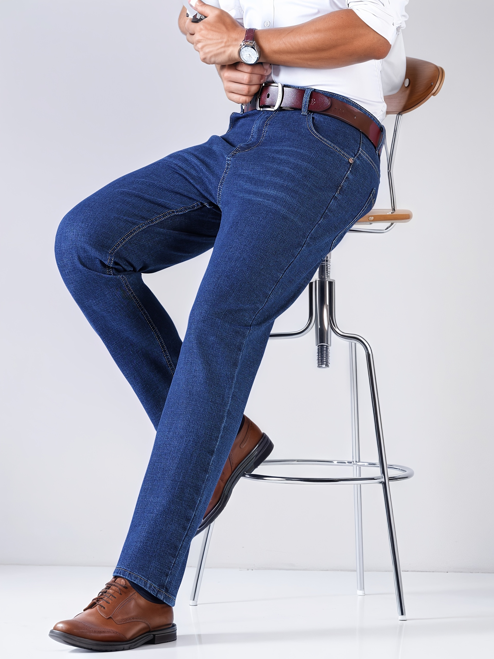 men's jeans straight long pants youth fashion Temu United Arab - Main Image