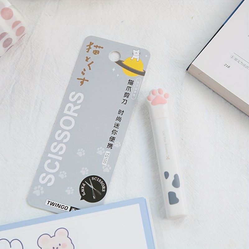 TEMU 1 Pair Of Scissors, Cat Claw-shaped Creative Cute Multi-functional Stainless Steel Convenient Safety Scissors, Manual Cutting Tools, Back To