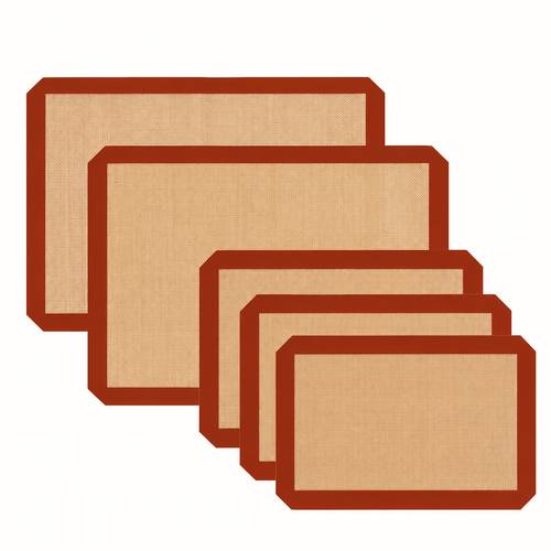 5pcs non stick silicone baking mat reusable baking pad dishwasher safe cookie mats easy to for roasting fish bread essential for home and professional kitchens suitable for christmas thanksgiving halloween