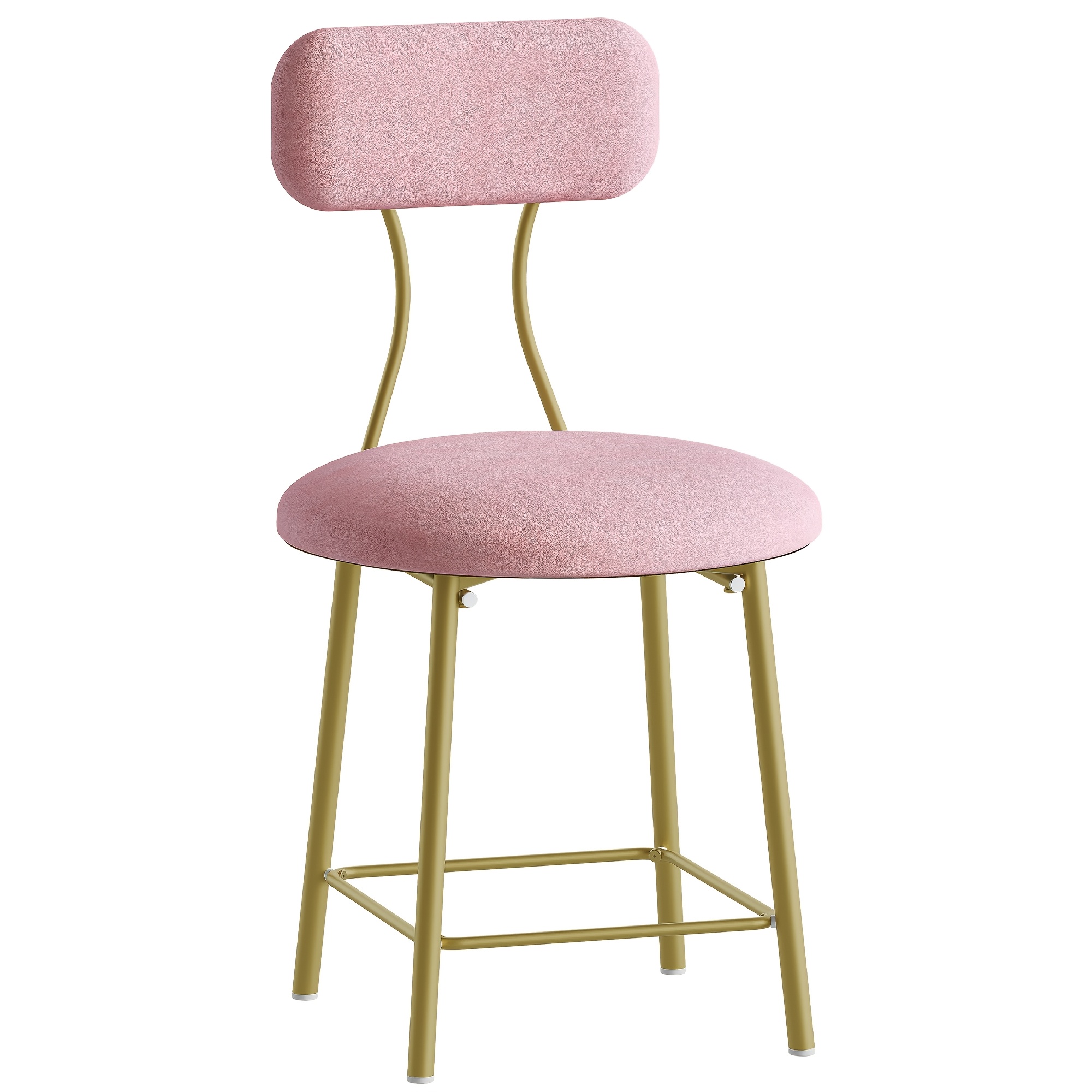 Vanity Chair, Dressing Table Stool, Living Room Footstool, Bedroom Stool, Stool With Metal Legs, Upholstered Vanity Stool, Bar Stool With Backrest, Bedroom